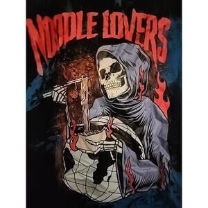 Romwe Skeleton Noodle Lovers Tee Size Xl Grim Reaper A106 Excellent
